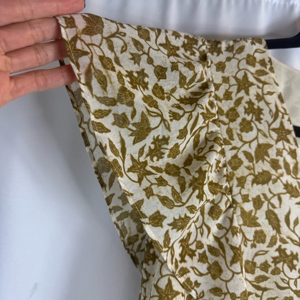 Madewell Floral V-Neck Blouse in Brown and Cream Size:S - Picture 9 of 17